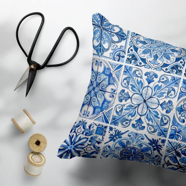 Almofada Decorativa Azulejos do Mediterrâneo, Portugal, Azulejo, Majol (Criador carregado)