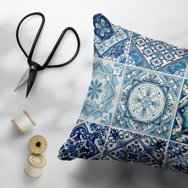 Almofada Decorativa Azulejos do Mediterrâneo, Portugal, Azulejo, Majol (Criador carregado)