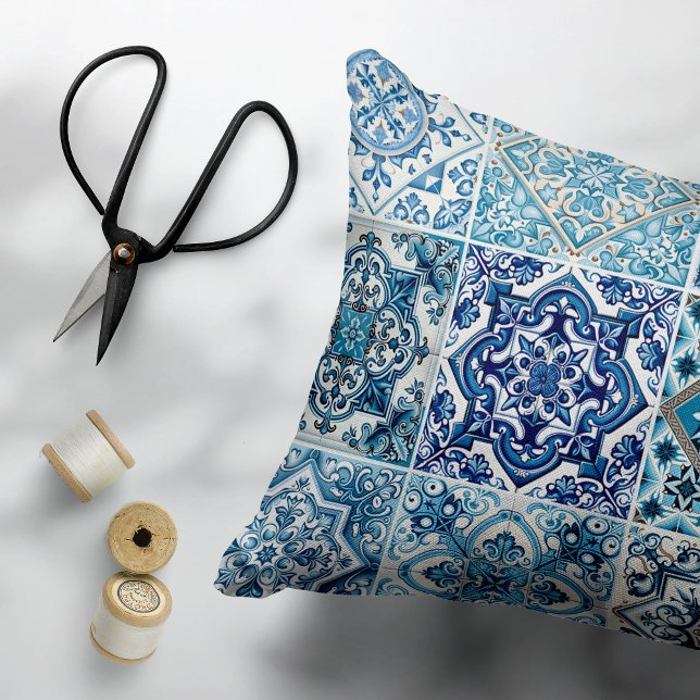 Almofada Decorativa Azulejos do Mediterrâneo, Portugal, Azulejo, Majol (Criador carregado)