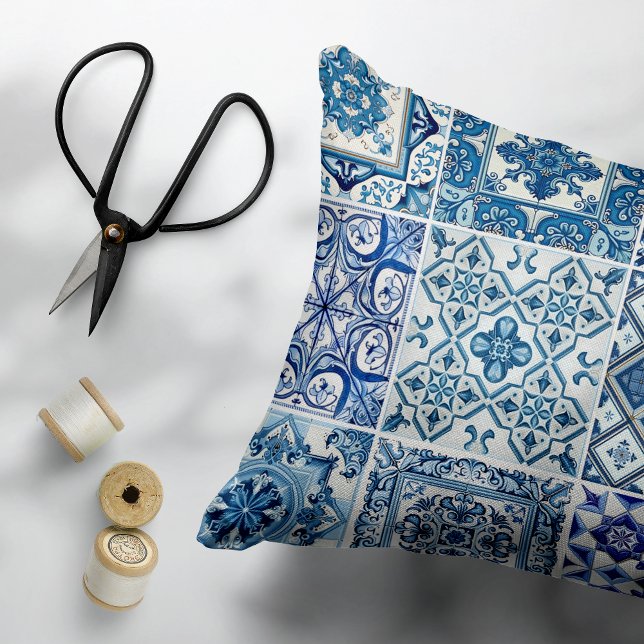 Almofada Decorativa Azulejos do Mediterrâneo, Portugal, Azulejo, Majol (Criador carregado)