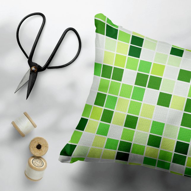 Almofada Decorativa Azulejos piscinas, Azulejos Mosaicos Verdes, Padrã (Criador carregado)