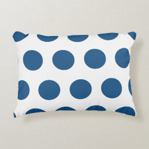 Almofada Decorativa Azure Blue Geométrico Bolinhas Brancas