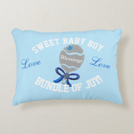 Almofada Decorativa Baby Boy Blue Rattle Birds