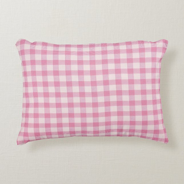 Almofada Decorativa Baby Pink Gingham (Frente)