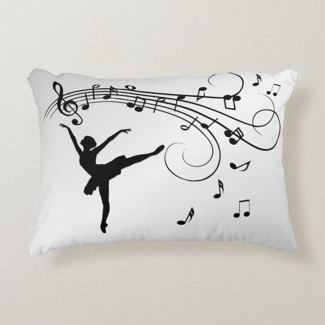 Almofada Decorativa Bailarina Dançando com Música (Frente)