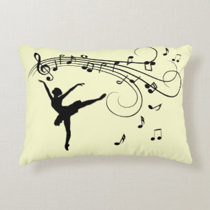 Almofada Decorativa Bailarina Incrível Dançando com Música Amarela