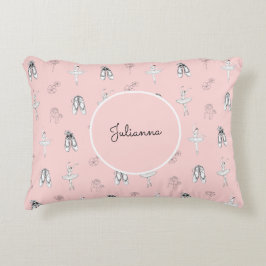 Almofada Decorativa Ballerina rosa e flores