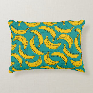Almofada Decorativa Banana Amarela: Vintagem de Contorno Preta