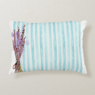 Almofada Decorativa Banda azul de lavanda da planta Floral