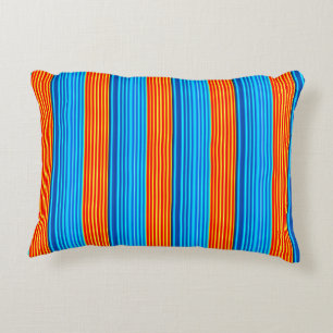 Almofada Decorativa Bandas Azuis e Laranja