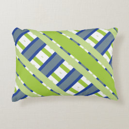 Almofada Decorativa Bandas brancas e verdes azuis
