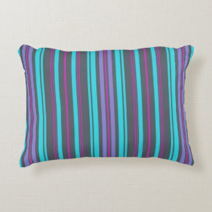 Almofada Decorativa Bandas de Cinza de Turquesa de Magenta Roxo