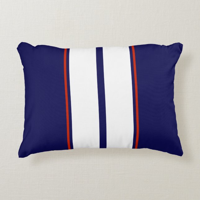 Almofada Decorativa Bandas de corridas vermelho, branco e azul (Frente)