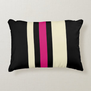 Almofada Decorativa Bandas de marfim e rosa-quente