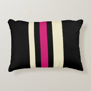 Almofada Decorativa Bandas de marfim e rosa-quente