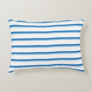 Almofada Decorativa Bandas Náuticas Modernas de Azul Cobalto