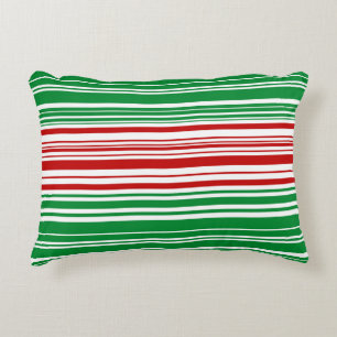 Almofada Decorativa Bandas Vermelhas e Verdes