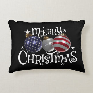Almofada Decorativa Bandeira Americana Feliz Natal Enfeites de Árvore