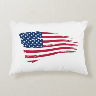 Almofada Decorativa Bandeira Americana Rasgada