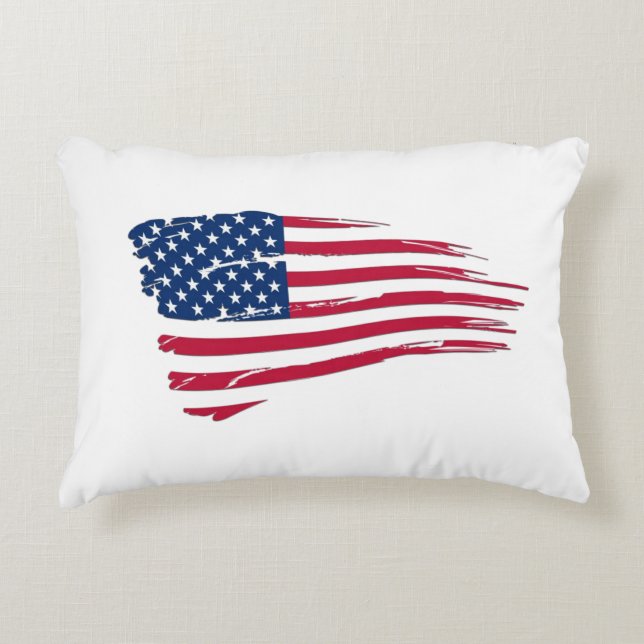Almofada Decorativa Bandeira Americana Rasgada (Frente)