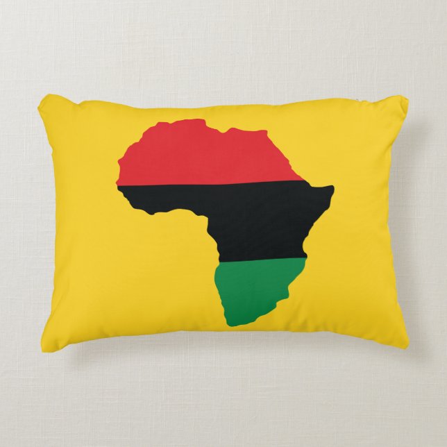 Almofada Decorativa Bandeira da África Vermelha, Negra e Verde (Frente)