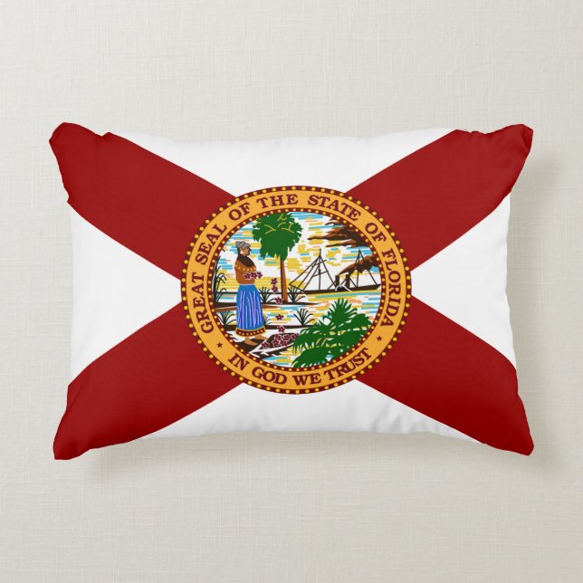 Almofada Decorativa Bandeira da Flórida (Frente)