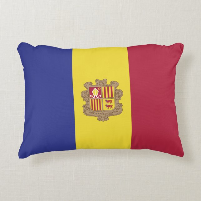 Almofada Decorativa Bandeira de Andorra (Frente)