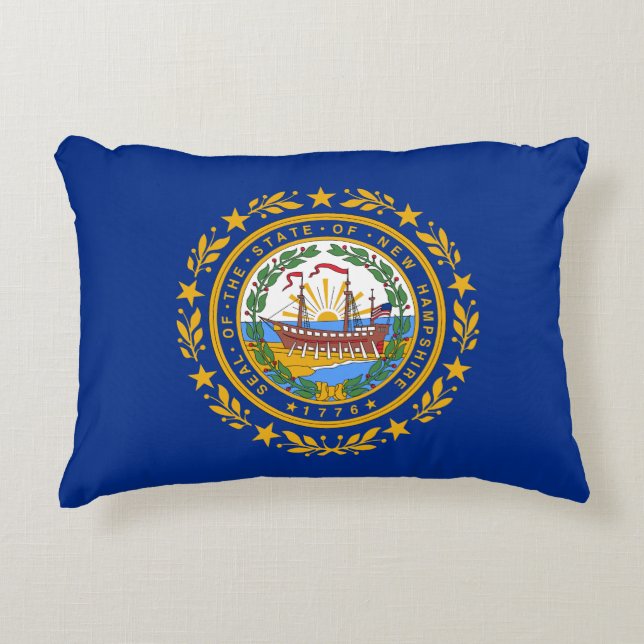 Almofada Decorativa Bandeira de New Hampshire (Frente)