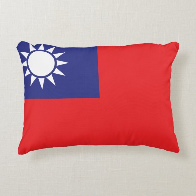 Almofada Decorativa Bandeira de Taiwan (Frente)