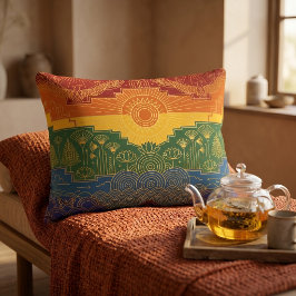 Almofada Decorativa Bandeira do Orgulho Art Déco | Arco-íris II Vintag