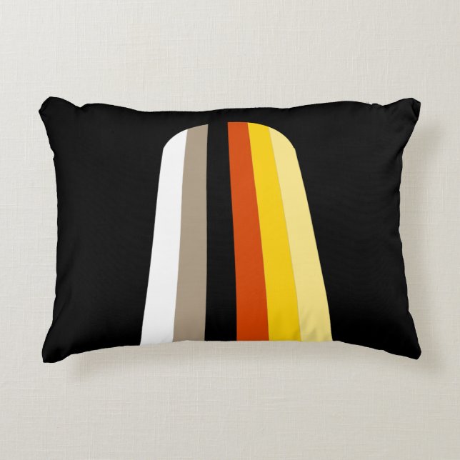 Almofada Decorativa Bandeira do Orgulho de Cabelo Longo (Frente)