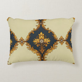 Almofada Decorativa "Barockes Ornament-Muster in Gold und Schwarz"