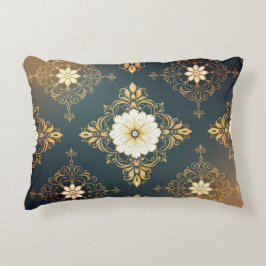 Almofada Decorativa "Barockes Ornament-Muster in Gold und Schwarz" Dec