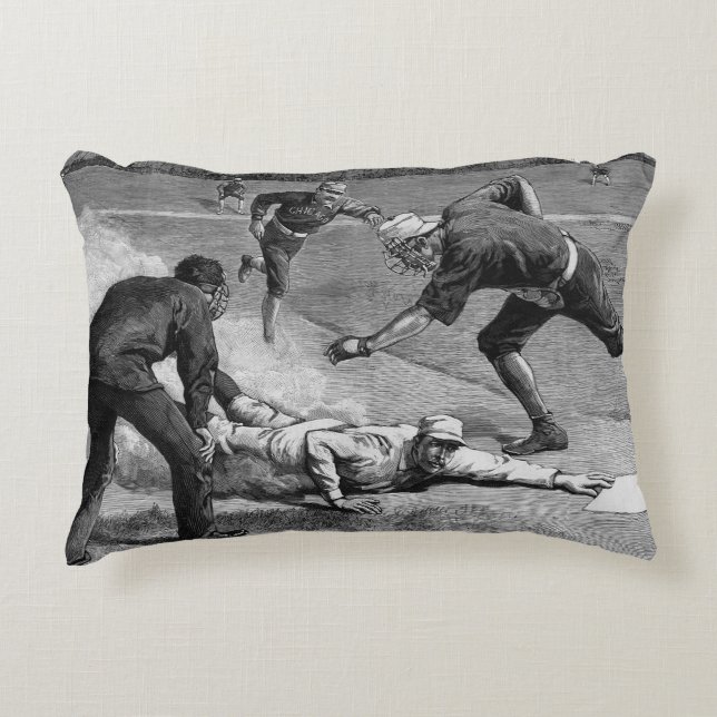 Almofada Decorativa Baseball Antigo por Thure De Thulstrup, 1885 (Frente)