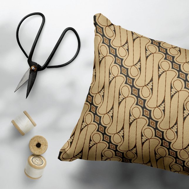 Almofada Decorativa Batik Parang, Padrão Indonésia, Javanês, Étnico (Criador carregado)