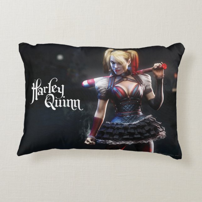 Almofada Decorativa Batman Arkham Knight | Harley Quinn com Bat (Verso)