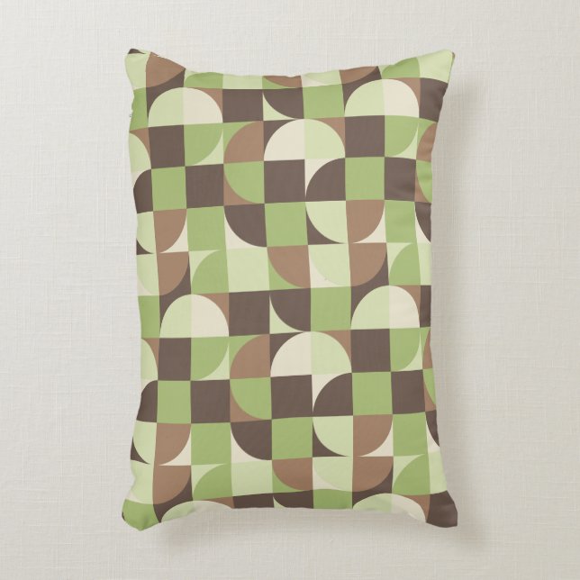 Almofada Decorativa Bauhaus Meio século Folha Moderna e Árvore Retro (Frente(Vertical))