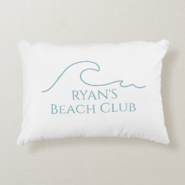 Almofada Decorativa Beach Club Stripe Cabana Custom Name