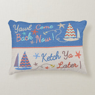 Almofada Decorativa Beach House Arte Náutica Engraçada Humor à vel