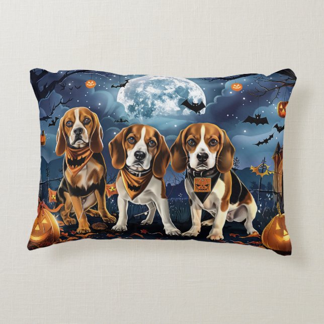 Almofada Decorativa Beagle Halloween Spooky (Verso)