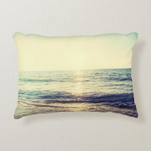 Almofada Decorativa Beautiful Sunset with sea and beach - Vintage and