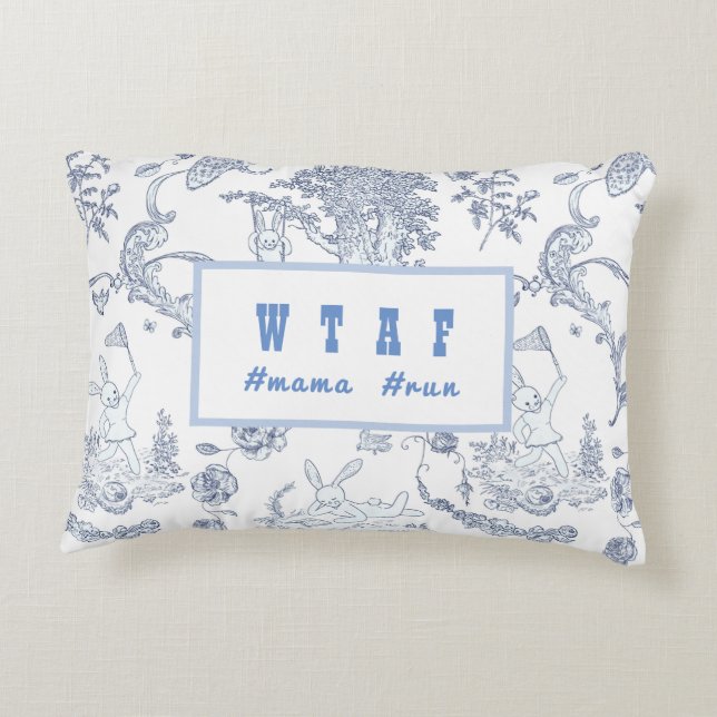 Almofada Decorativa Bebê Blue Toile Coelho (Verso)