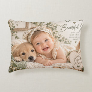 Almofada Decorativa Bebê e Golden Retriever Melhores Amigos