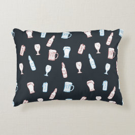 Almofada Decorativa Beers Rustic Hand Drawn Whimsical Beer Man Cave