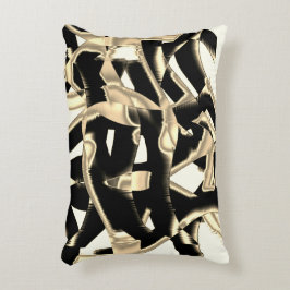 Almofada Decorativa Beige destruído e sucata ou fita preta em relevo