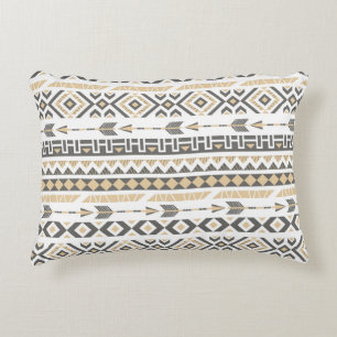 Almofada Decorativa Beige Étnico Sem Olho: Padrão De Vintage