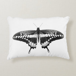 Almofada Decorativa Bela Borboleta Preta e Branca
