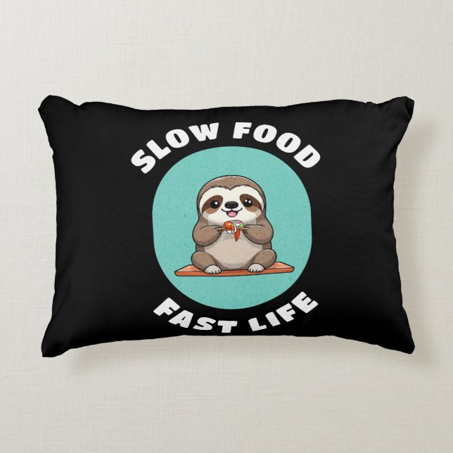 Almofada Decorativa Bela comendo Kawaii Sloth (Frente)