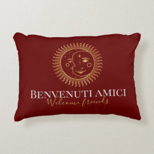 Almofada Decorativa Bem-vindo Amigos Inglês / Italiano