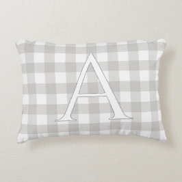 Almofada Decorativa Berçário Personalizado com Xadrez Cinza